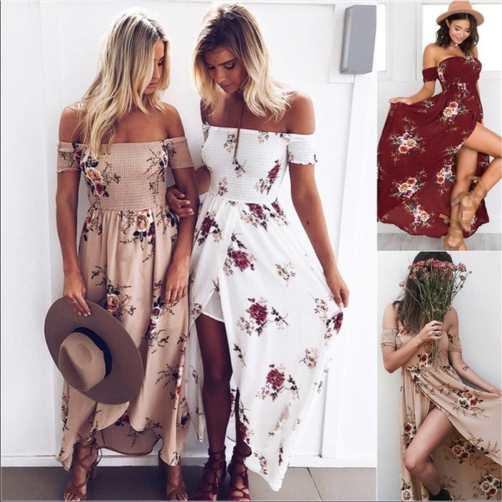 🌸Off the Shoulder Maxi Dress🌸 - Picture 4 of 5